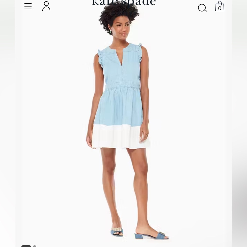 Kate Spade New York Dip Dye Denim Dress Size 10